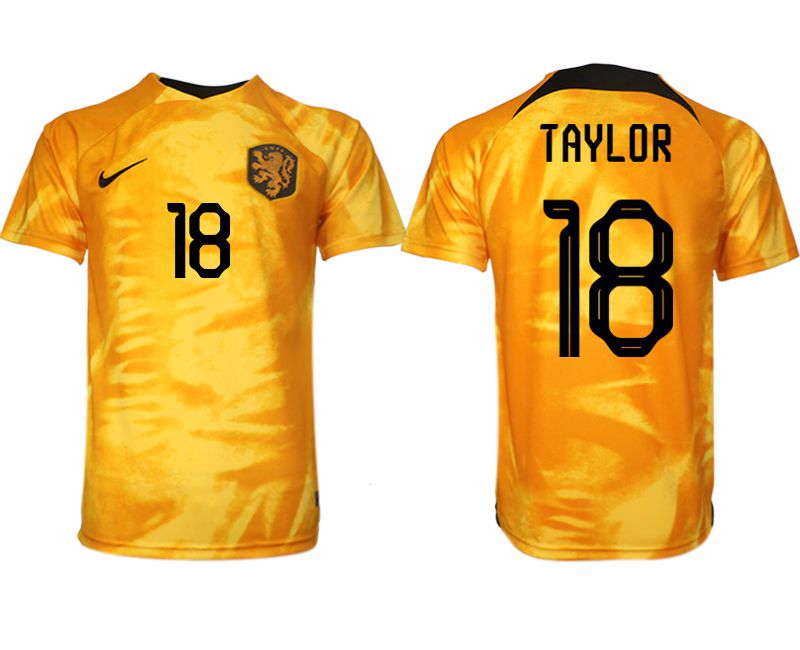 Men 2022 World Cup National Team Netherlands home aaa version yellow #18 Soccer Jersey->netherlands(holland) jersey->Soccer Country Jersey